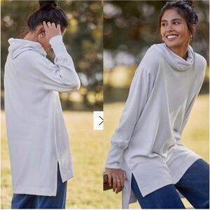 Anthropologie Maeve Cowl Neck Tunic Top Sky Blue